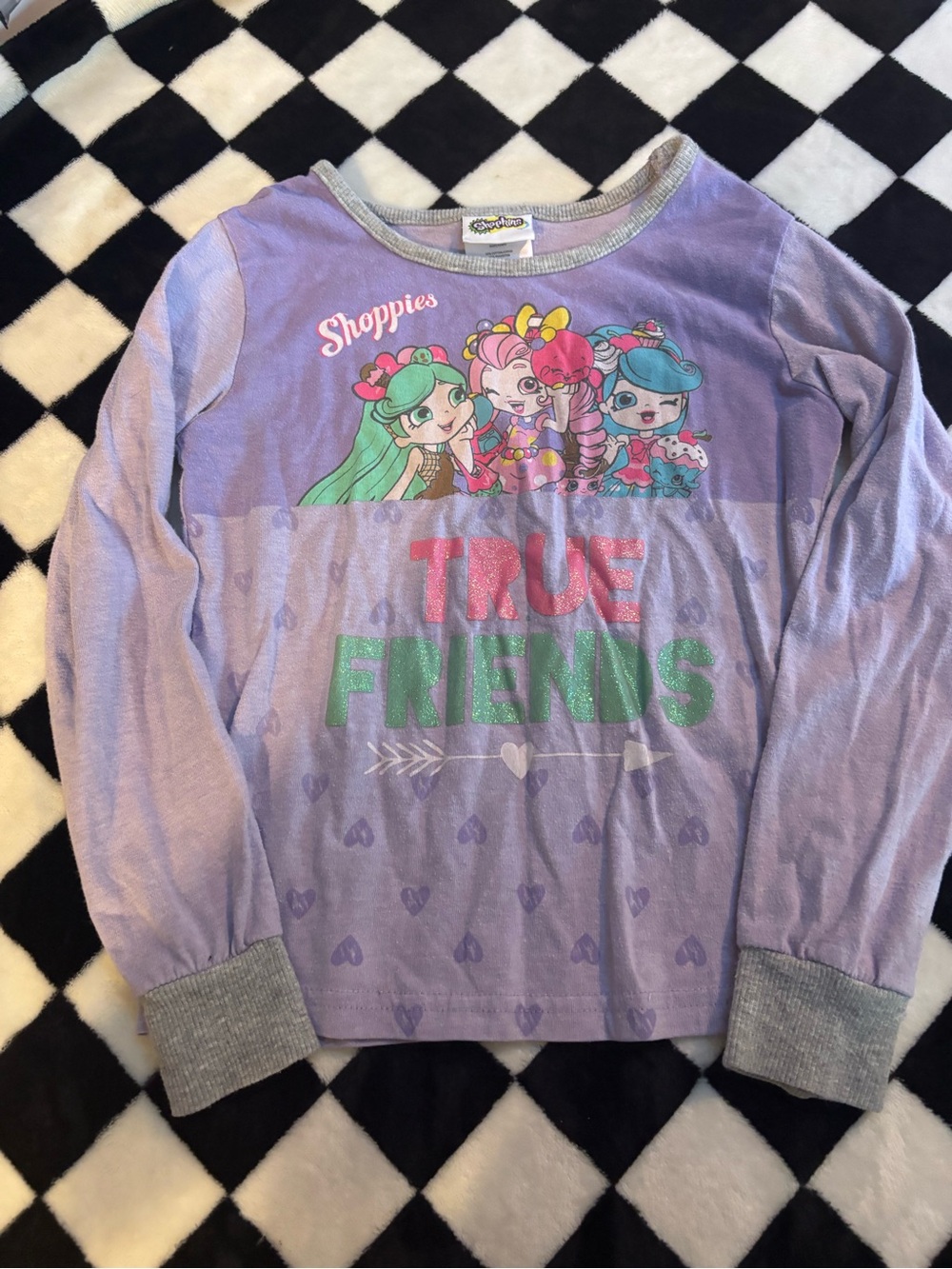 Girls size small 6 Shopkins pj top